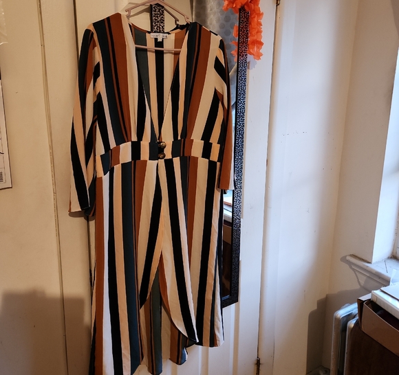 Moa Moa Jackets & Blazers - Moa Moa Multicolor Striped Duster